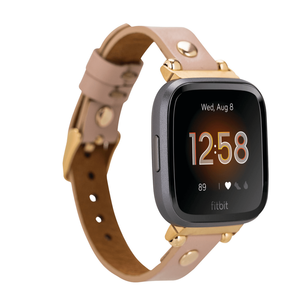 Genuine Leather Watch Band for Fitbit Versa 2 - Ferro