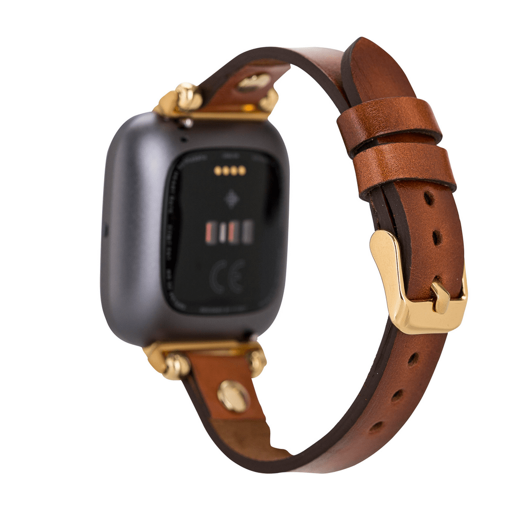 Genuine Leather Watch Band for Fitbit Versa 2 - Ferro
