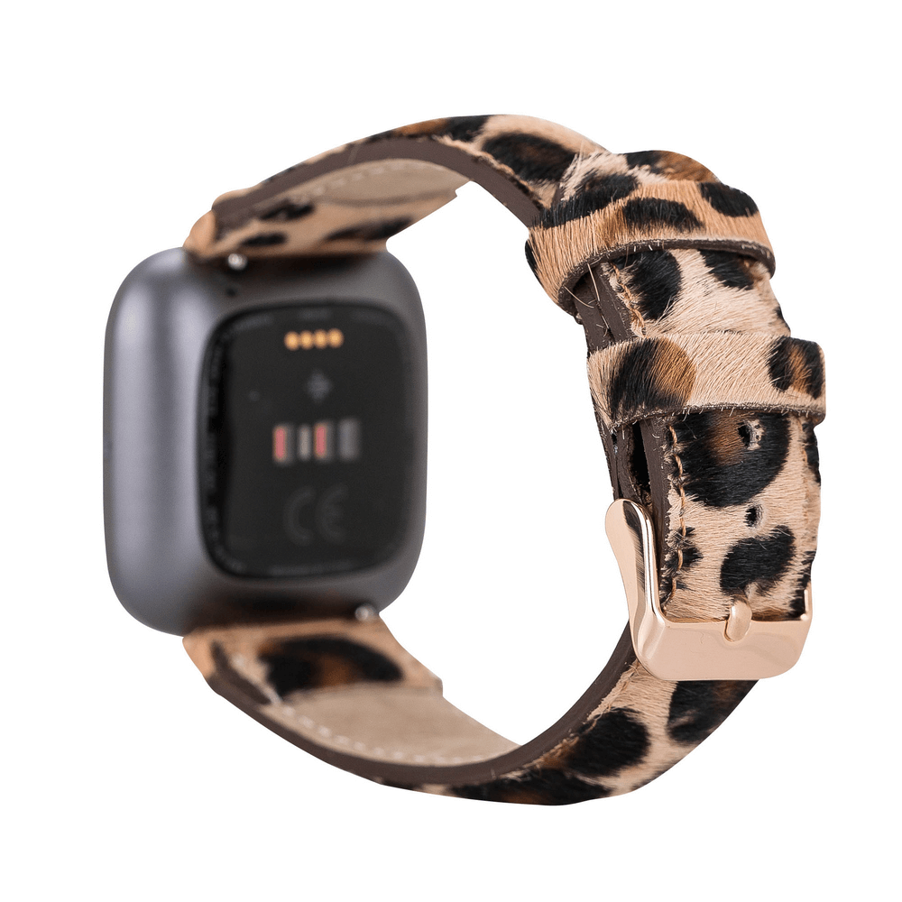 Genuine Leather Watch Band for Fitbit Versa 2 - Ferro