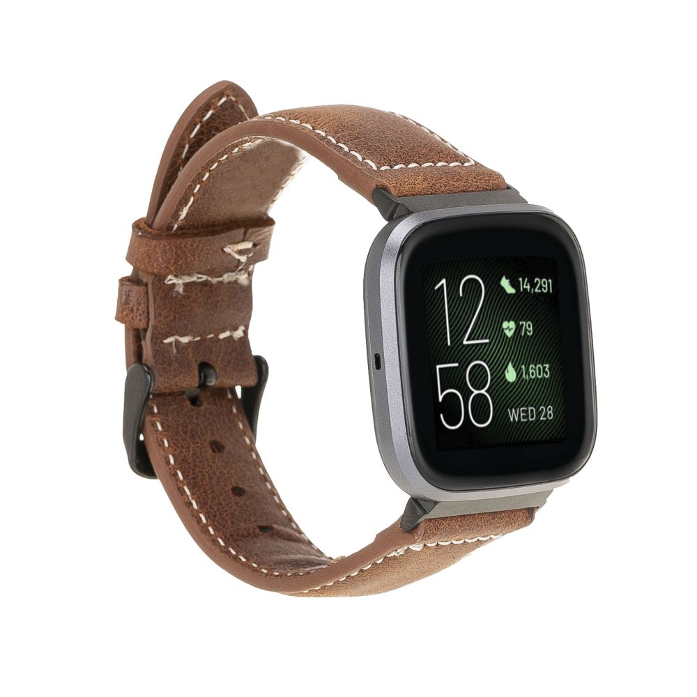 Leather Fitbit Watch Bands - NM4 Classic Stitched