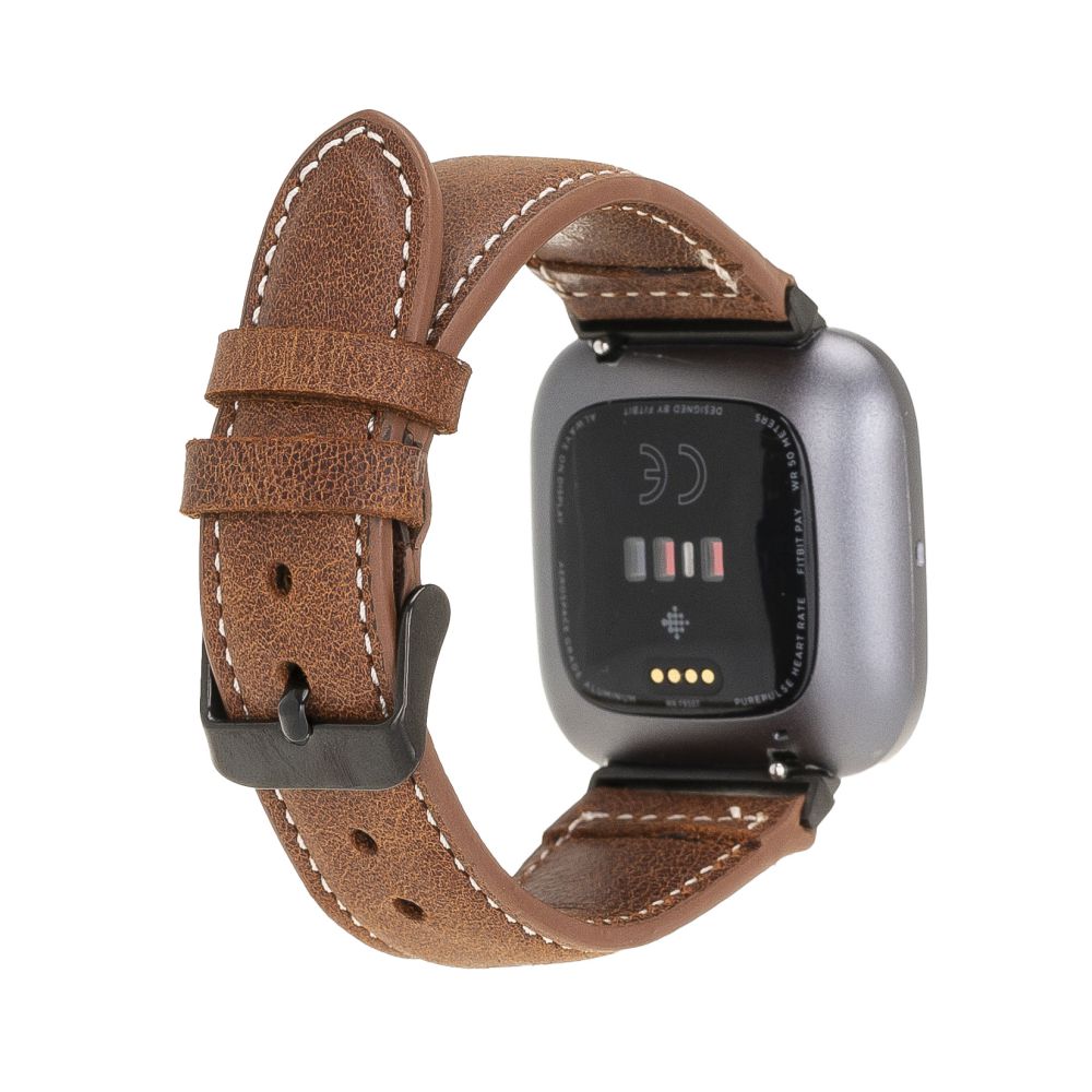 Leather Fitbit Watch Bands - NM4 Classic Stitched