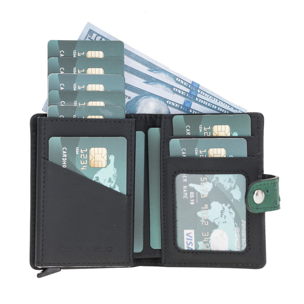 Palermo Mechanical Leather Card Holder Wallet