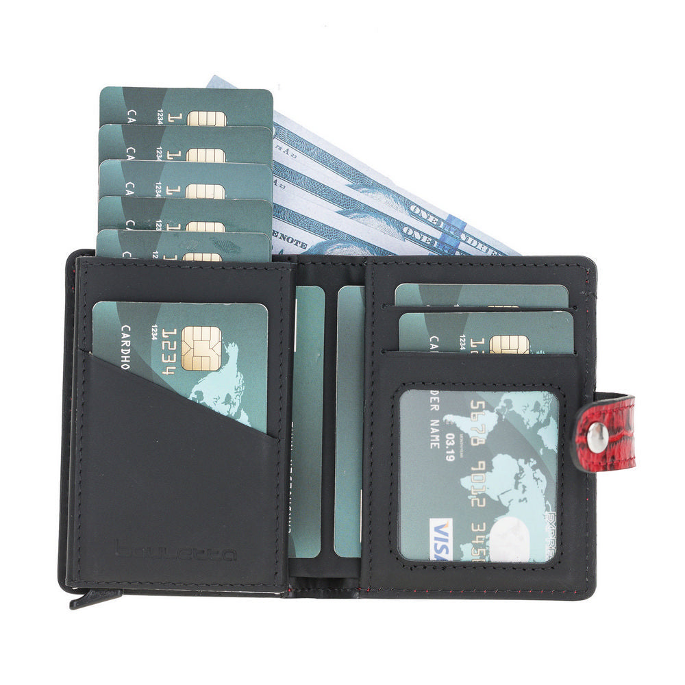 Palermo Mechanical Leather Card Holder Wallet