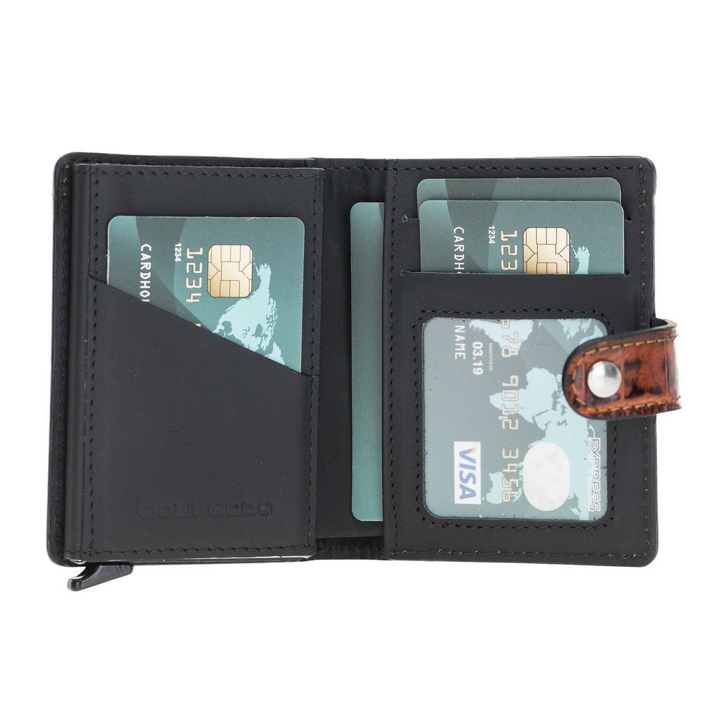 Palermo Mechanical Leather Card Holder Wallet