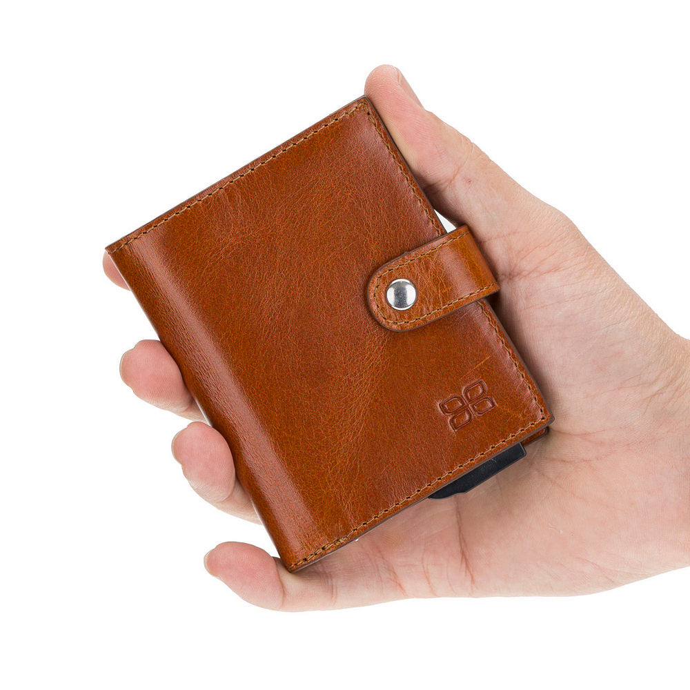 Palermo Mechanical Leather Card Holder Wallet