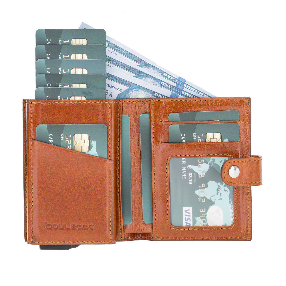 Palermo Mechanical Leather Card Holder Wallet