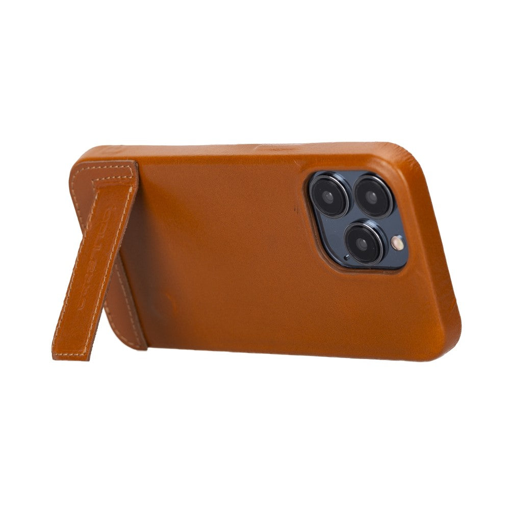 Rock Cover Base - Leather Back Cover Case with Stand for iPhone 13 Series