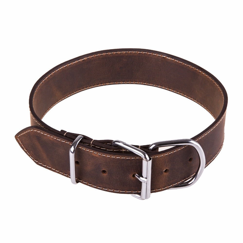 High Quality Soft Genuine Leather Studded Dog Collar or Leash