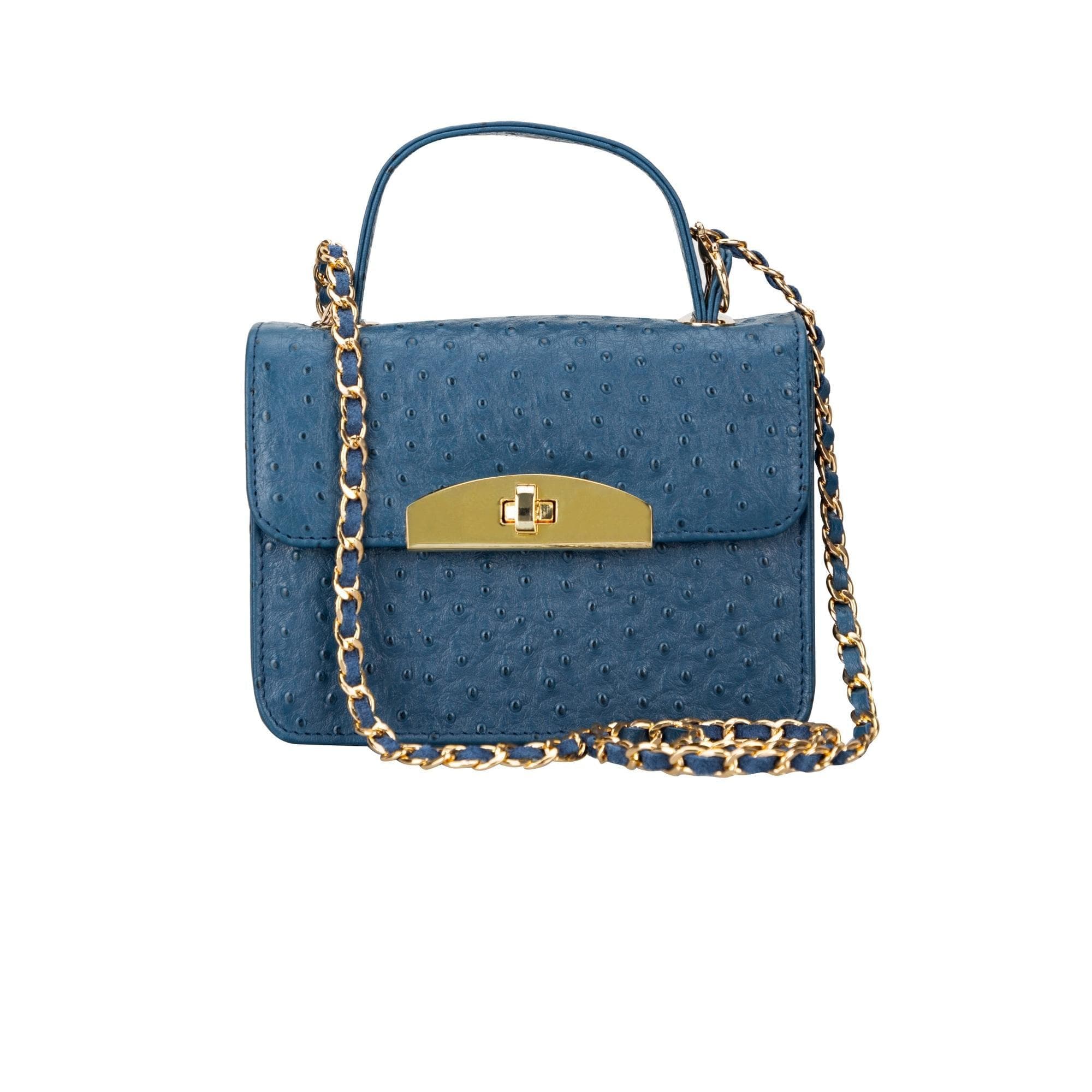 Alisha Geniune Leather Women’s Bag Cobalt Blue Ostrich Bouletta