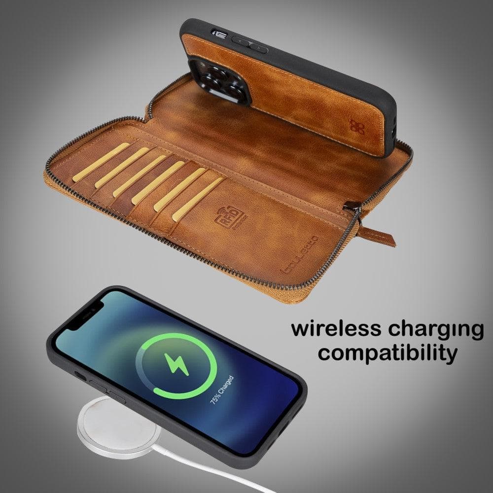 Apple iPhone 15 Series Detachable and Zipper Leather Wallet Case - Pre Order Bouletta LTD