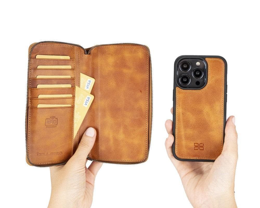 Apple iPhone 15 Series Detachable and Zipper Leather Wallet Case - Pre Order Bouletta LTD