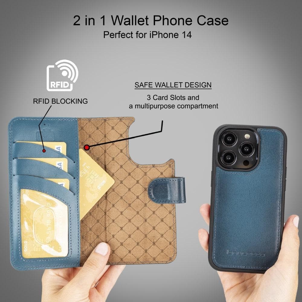 Apple iPhone 15 Series Detachable Leather Wallet Case Colorful - MW Bouletta LTD