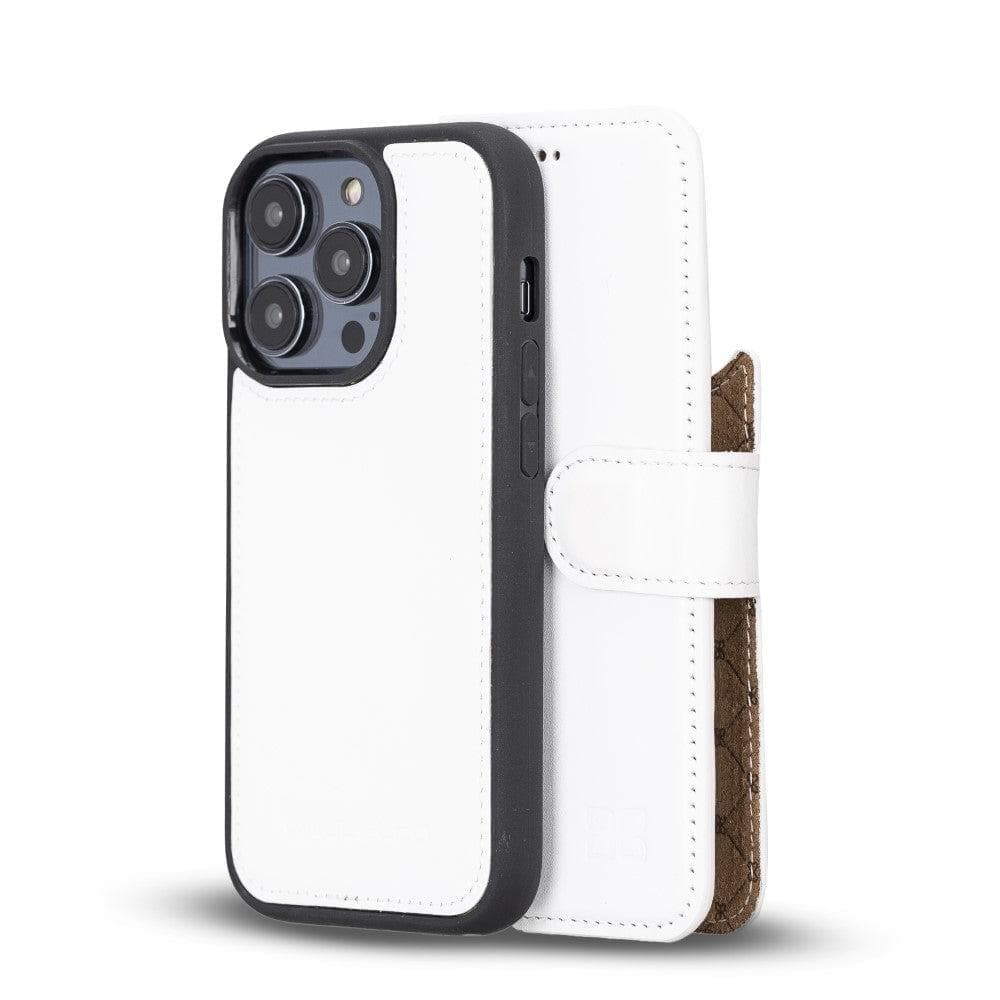 Apple iPhone 15 Series Detachable Leather Wallet Case Colorful - MW iPhone 15 Pro Max / White / Leather Bouletta LTD