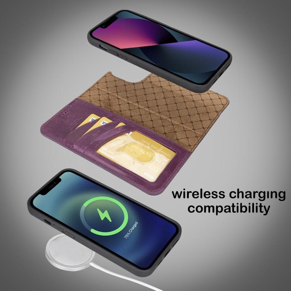 Apple iPhone 15 Series Detachable Leather Wallet Case Darker Color - MW Bouletta LTD