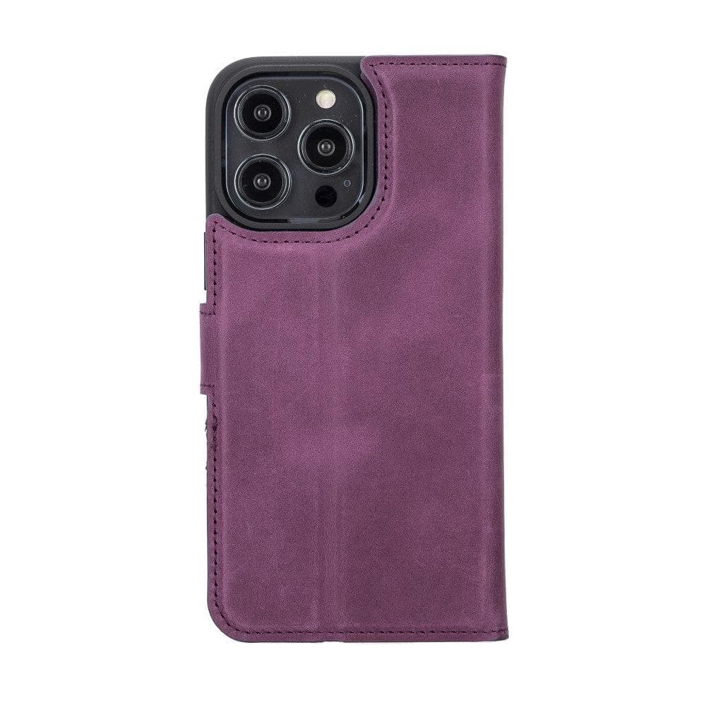Apple iPhone 15 Series Detachable Leather Wallet Case Darker Color - MW Bouletta LTD