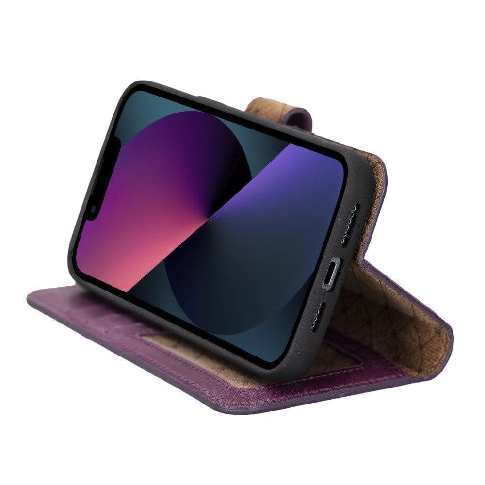 Apple iPhone 15 Series Detachable Leather Wallet Case Darker Color - MW Bouletta LTD