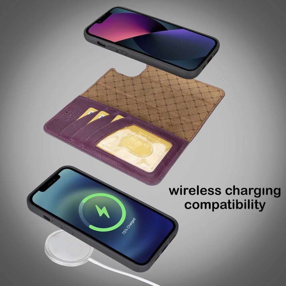 Apple iPhone 15 Series Detachable Leather Wallet Case Darker Color - MW Bouletta LTD