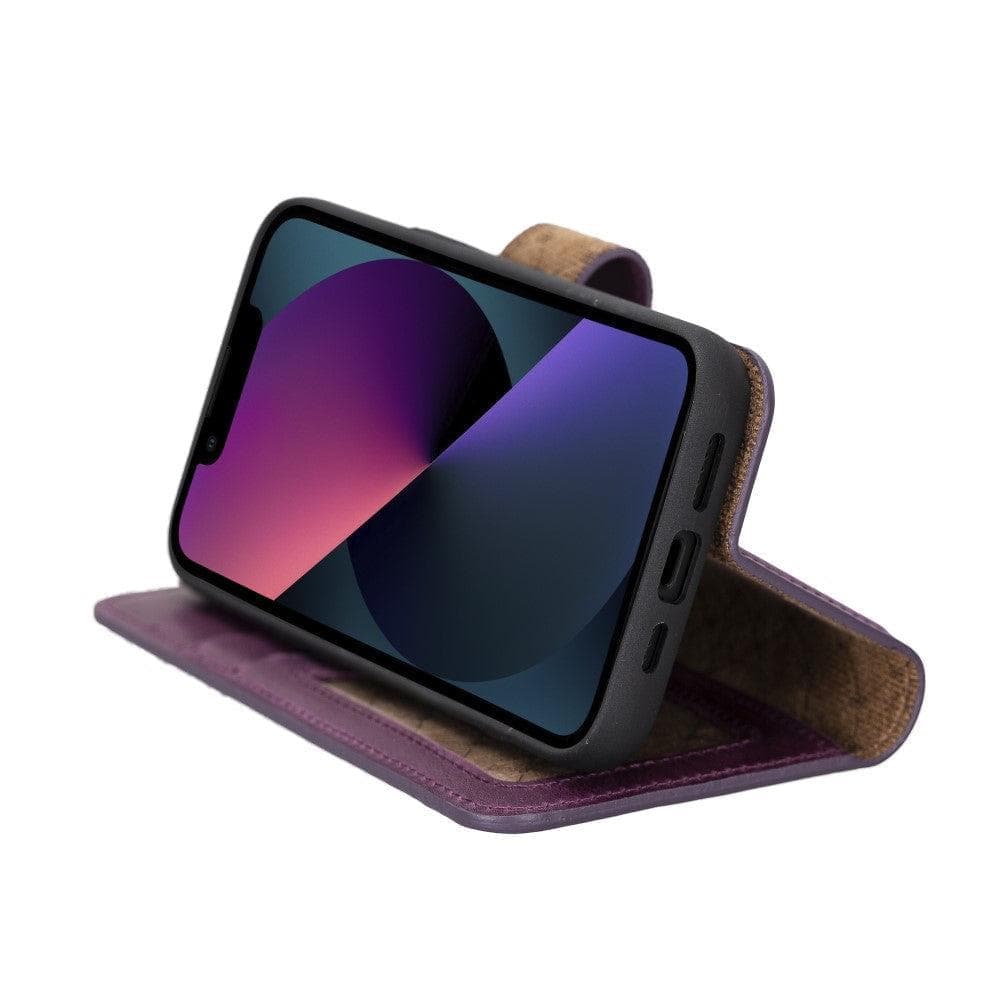 Apple iPhone 15 Series Detachable Leather Wallet Case Darker Color - MW Bouletta LTD