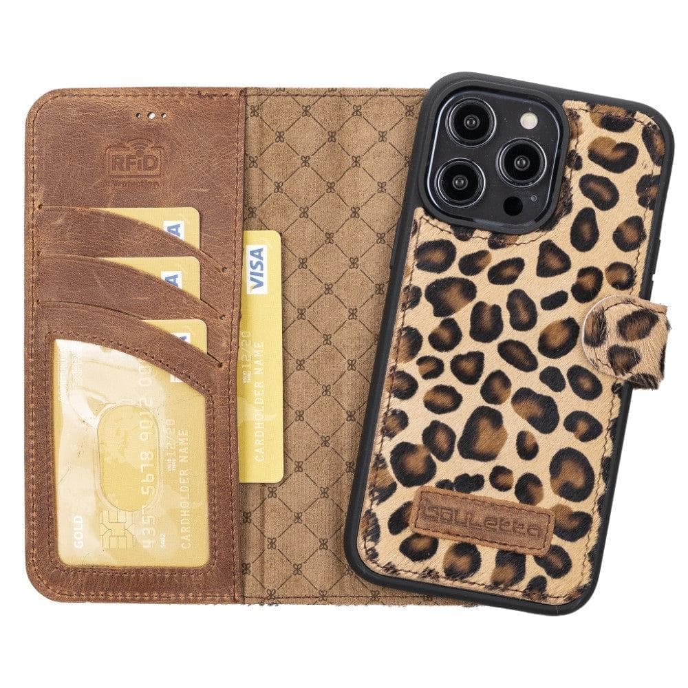 Apple iPhone 15 Series Detachable Leather Wallet Case Darker Color - MW Bouletta LTD