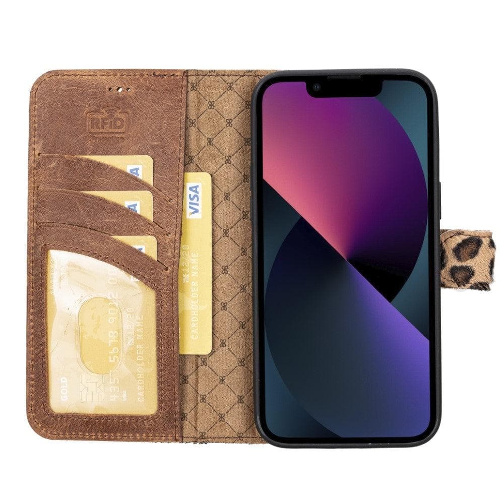 Apple iPhone 15 Series Detachable Leather Wallet Case Darker Color - MW Bouletta LTD