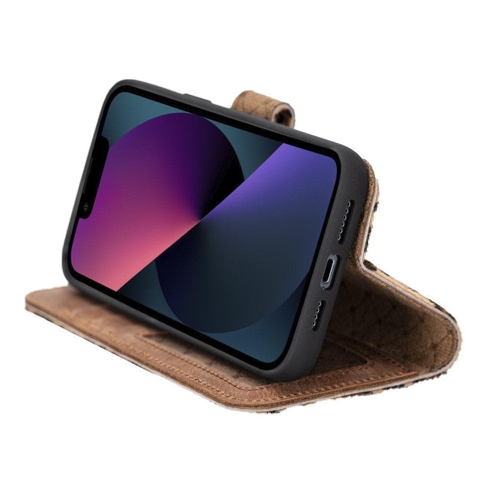Apple iPhone 15 Series Detachable Leather Wallet Case Darker Color - MW Bouletta LTD