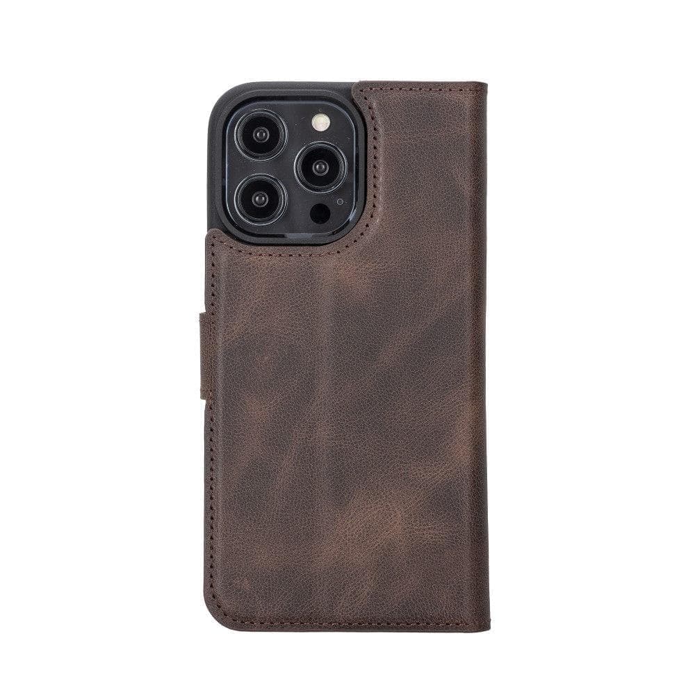 Apple iPhone 15 Series Detachable Leather Wallet Case Darker Color - MW Bouletta LTD