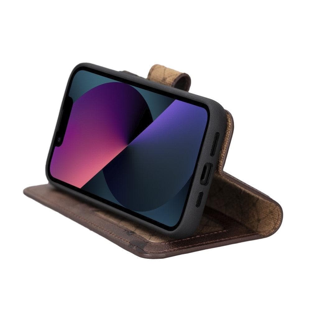 Apple iPhone 15 Series Detachable Leather Wallet Case Darker Color - MW Bouletta LTD