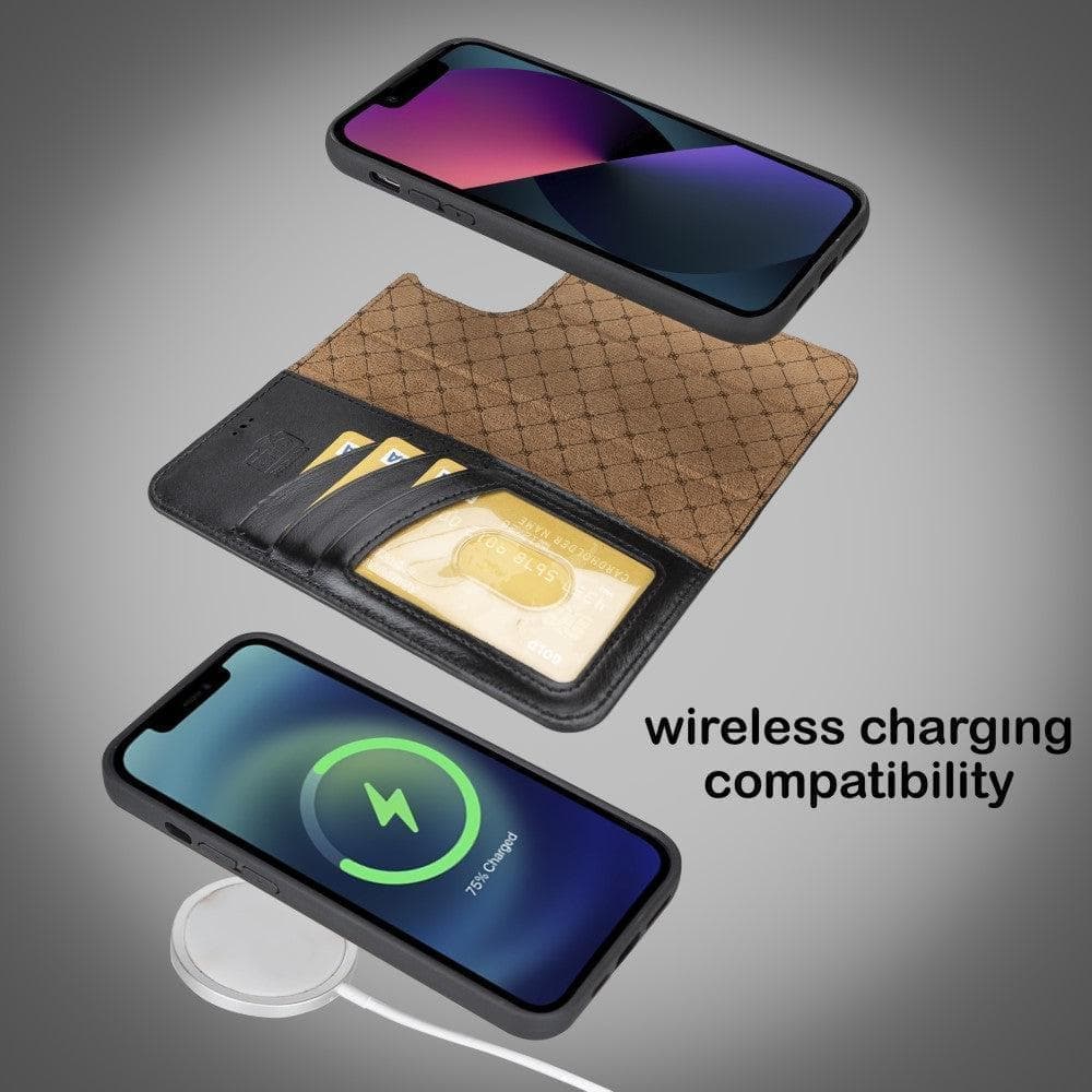 Apple iPhone 15 Series Detachable Leather Wallet Case Darker Color - MW Bouletta LTD