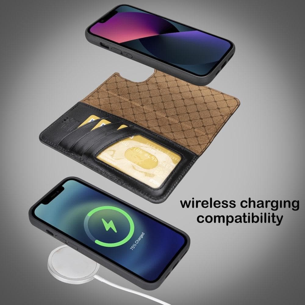 Apple iPhone 15 Series Detachable Leather Wallet Case Darker Color - MW Bouletta LTD