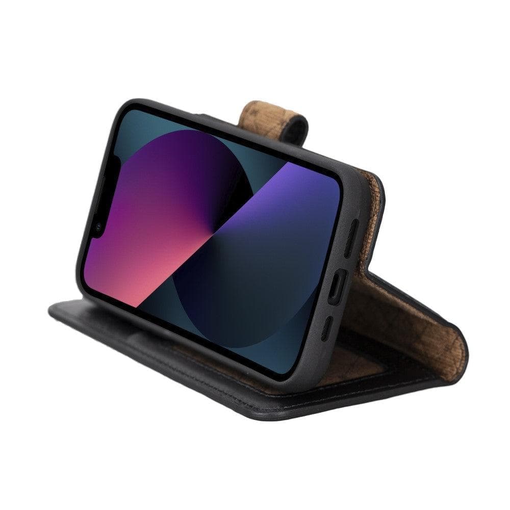 Apple iPhone 15 Series Detachable Leather Wallet Case Darker Color - MW Bouletta LTD