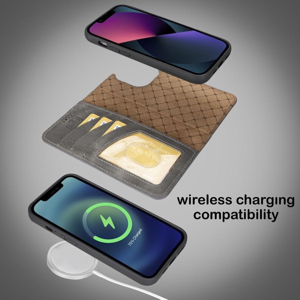 Apple iPhone 15 Series Detachable Leather Wallet Case Darker Color - MW Bouletta LTD