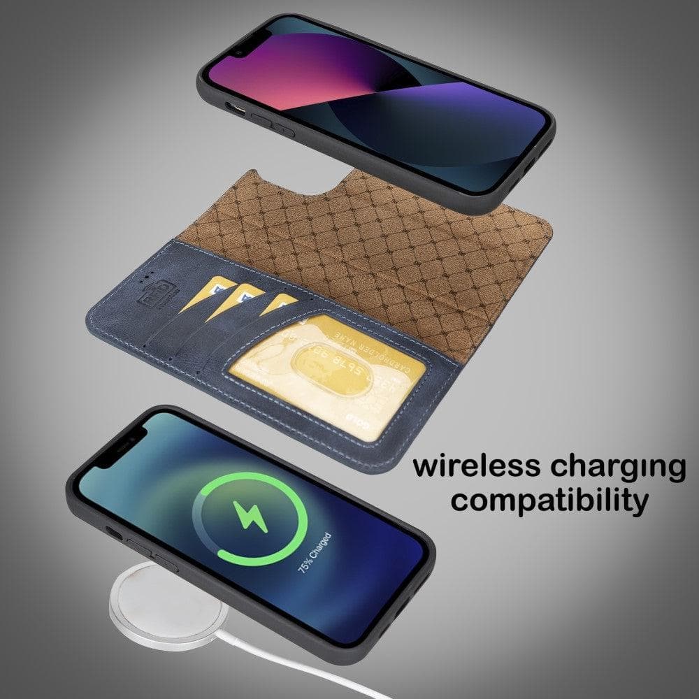 Apple iPhone 15 Series Detachable Leather Wallet Case Darker Color - MW Bouletta LTD