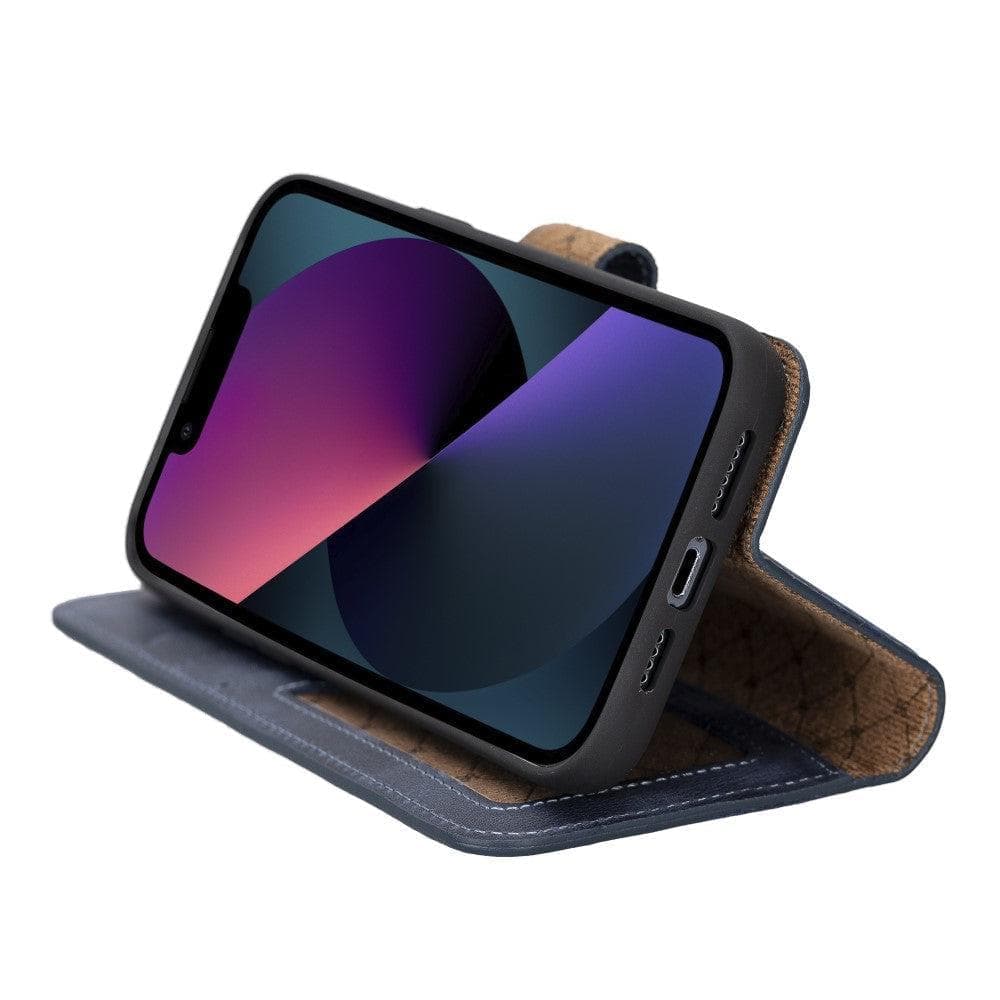 Apple iPhone 15 Series Detachable Leather Wallet Case Darker Color - MW Bouletta LTD
