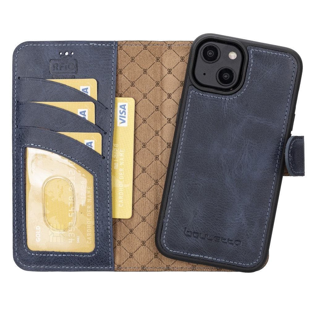 Apple iPhone 15 Series Detachable Leather Wallet Case Darker Color - MW Bouletta LTD