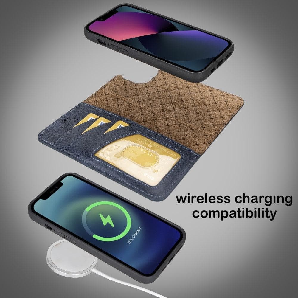 Apple iPhone 15 Series Detachable Leather Wallet Case Darker Color - MW Bouletta LTD