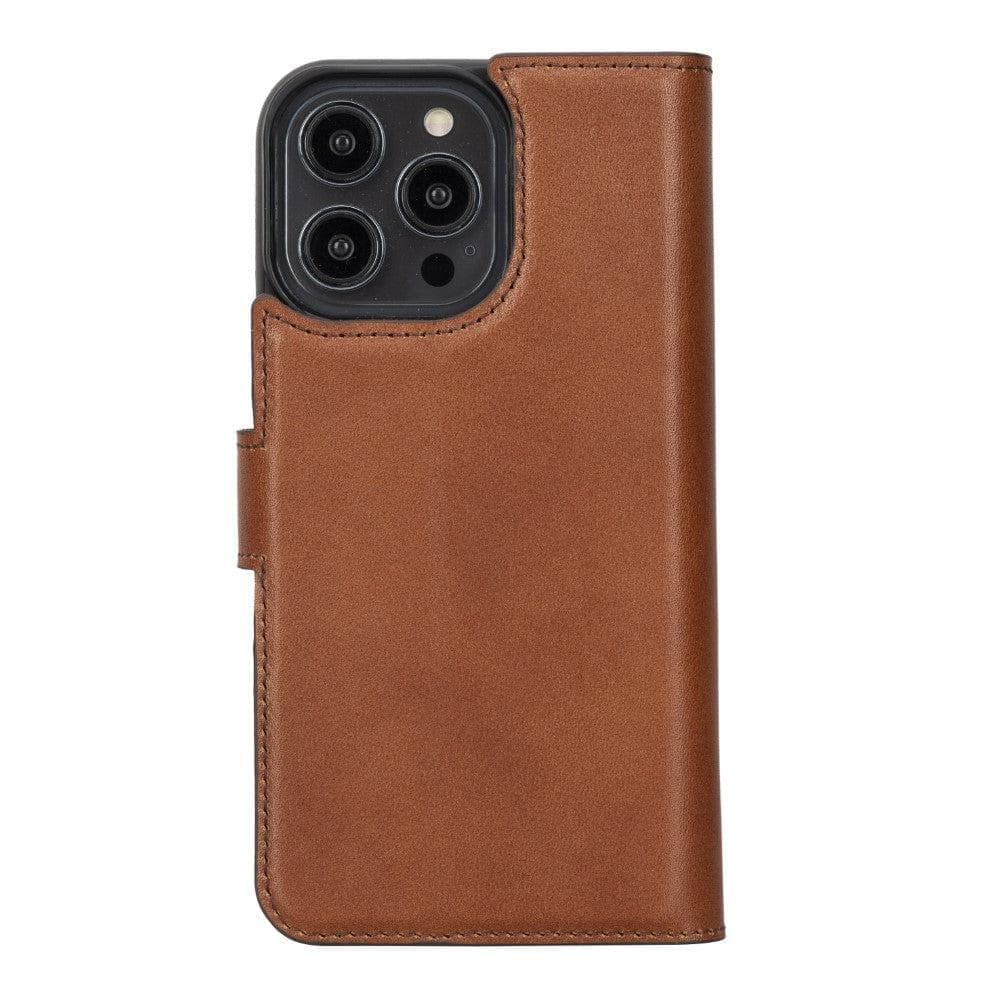 Apple iPhone 15 Series Detachable Leather Wallet Case Darker Color - MW Bouletta LTD