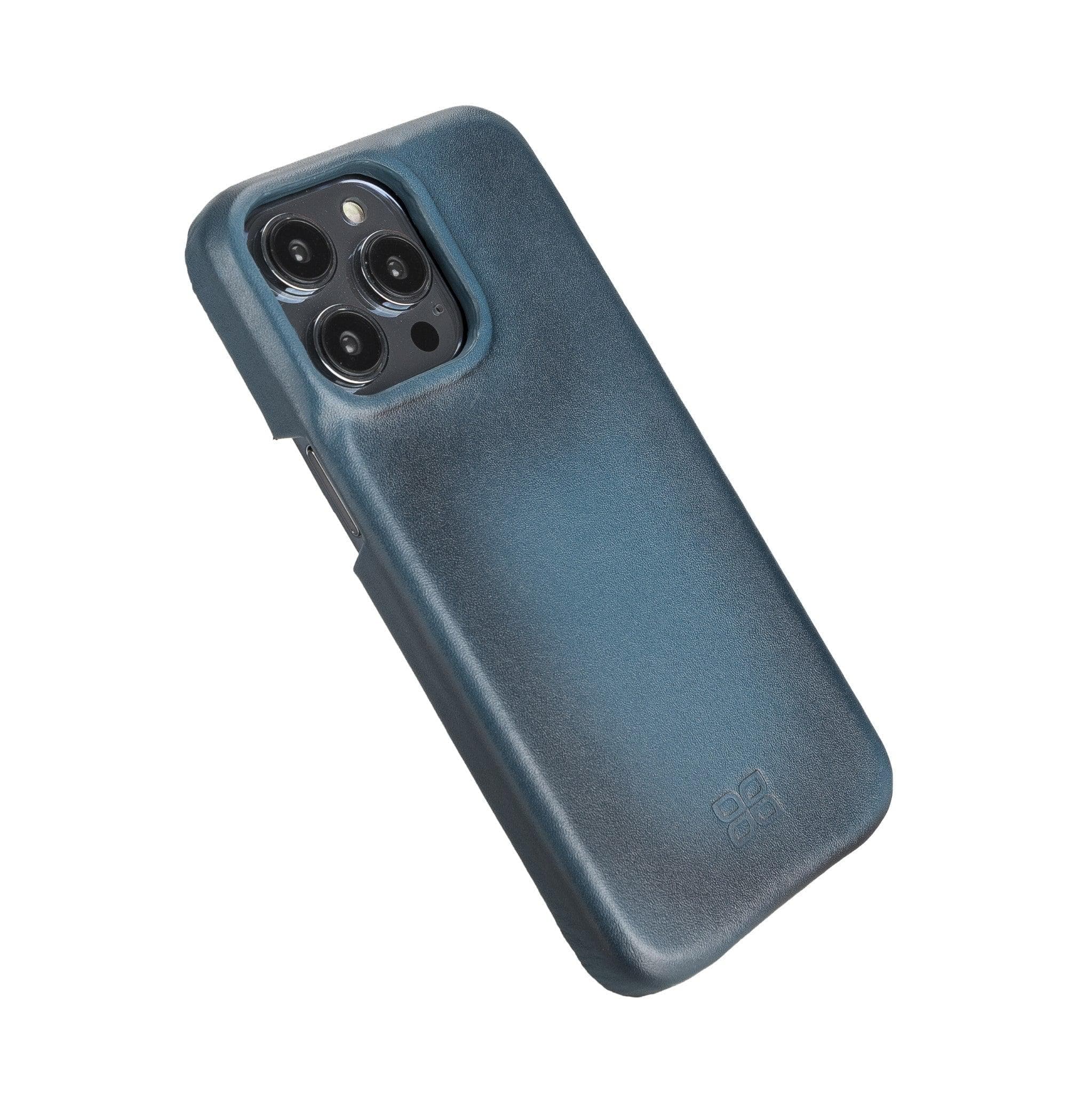 Apple iPhone 15 Series Full Leather Coating Back Cover - Pre Order iPhone 14 Pro Max / Blue / Leather Bouletta LTD