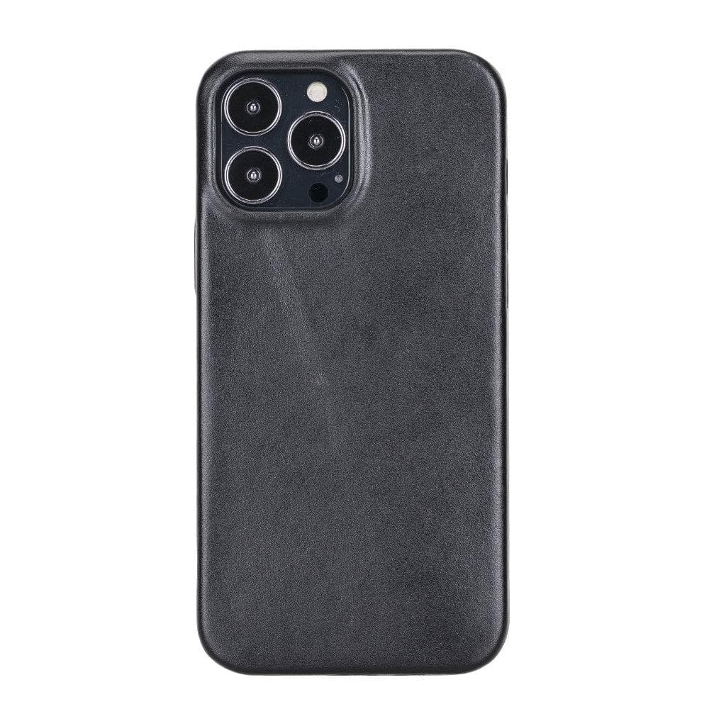 B2B - Apple iPhone IP13 Series Leather Case / RC - Rock Cover iPhone 13 Pro Max 6.7" / Rustic Black Bouletta B2B