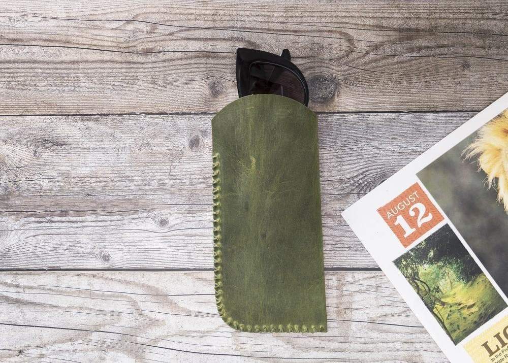 B2B - Leather Glasses Case Green Bouletta B2B
