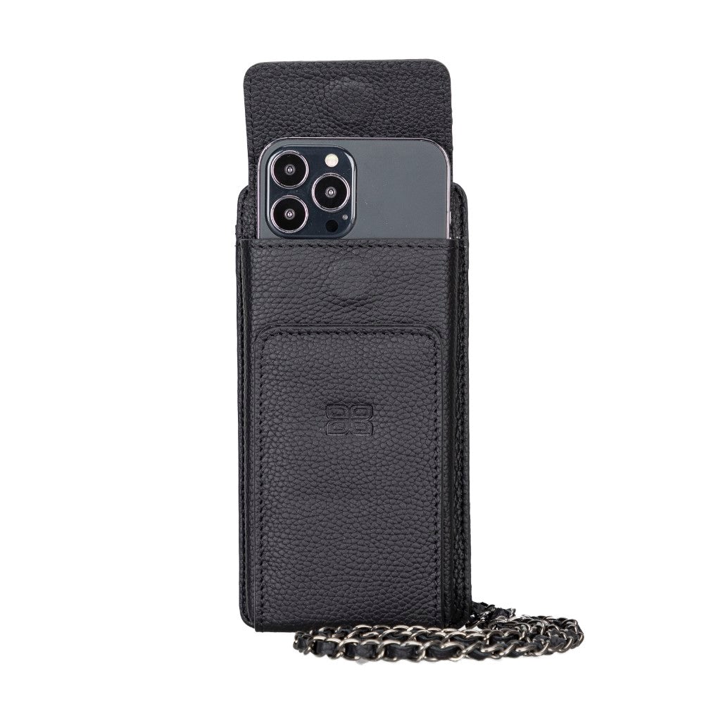 Avjin Shoulder Strap Genuine Leather Wallet Phone Case up to 6.9"