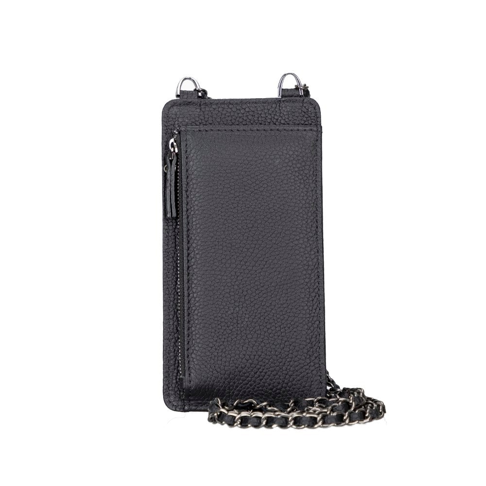 Avjin Shoulder Strap Genuine Leather Wallet Phone Case up to 6.9"