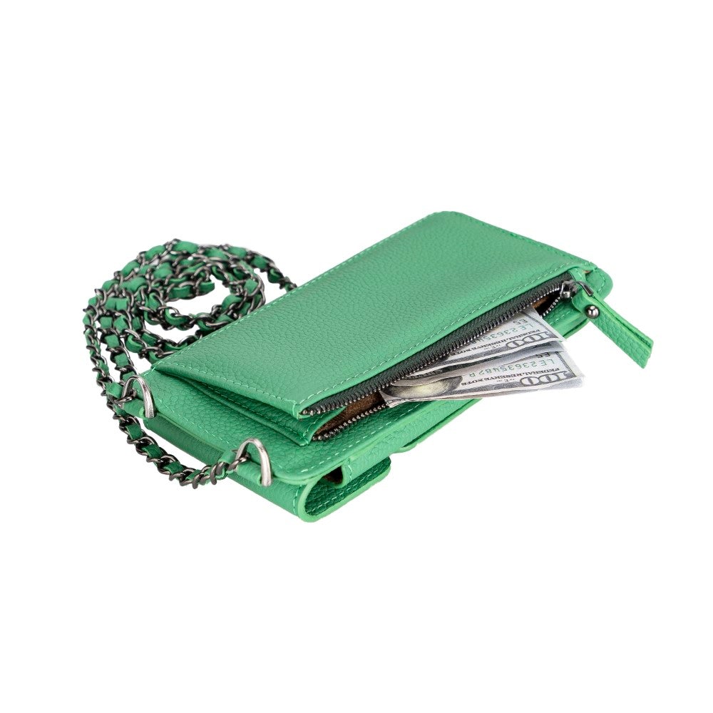 Avjin Shoulder Strap Genuine Leather Wallet Phone Case up to 6.9"