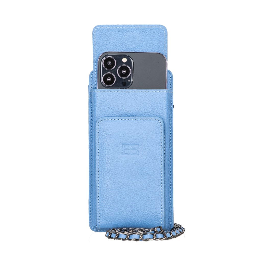 Avjin Shoulder Strap Genuine Leather Wallet Phone Case up to 6.9"