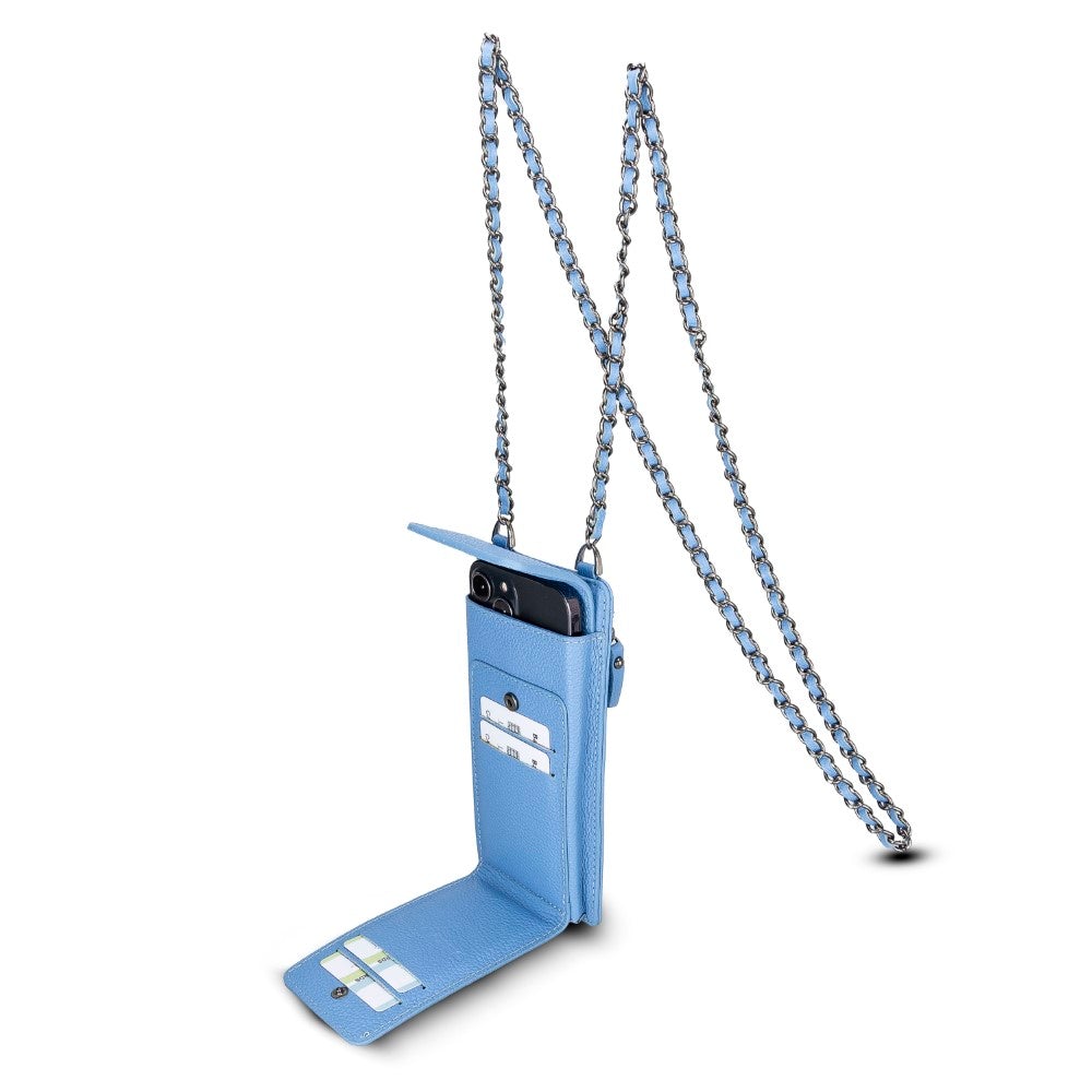 Avjin Shoulder Strap Genuine Leather Wallet Phone Case up to 6.9"