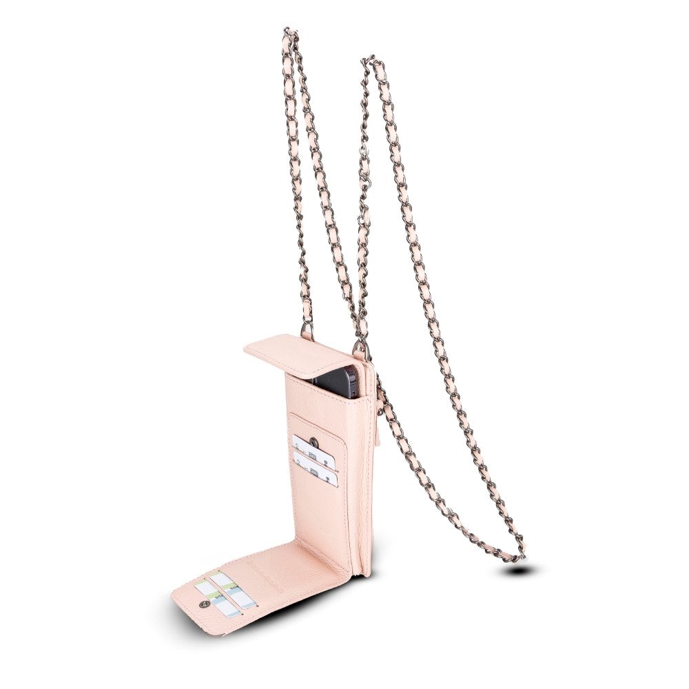 Avjin Shoulder Strap Genuine Leather Wallet Phone Case up to 6.9"