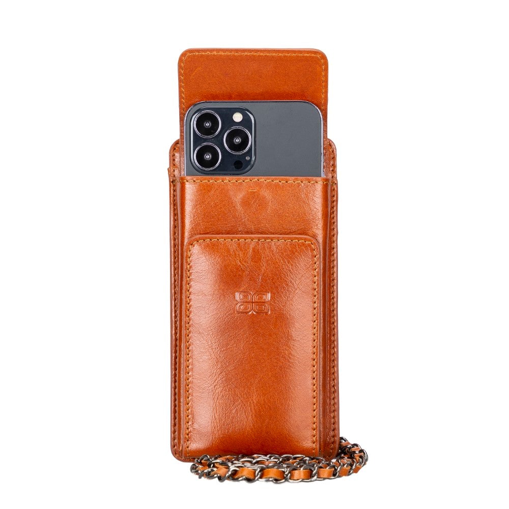 Avjin Shoulder Strap Genuine Leather Wallet Phone Case up to 6.9"