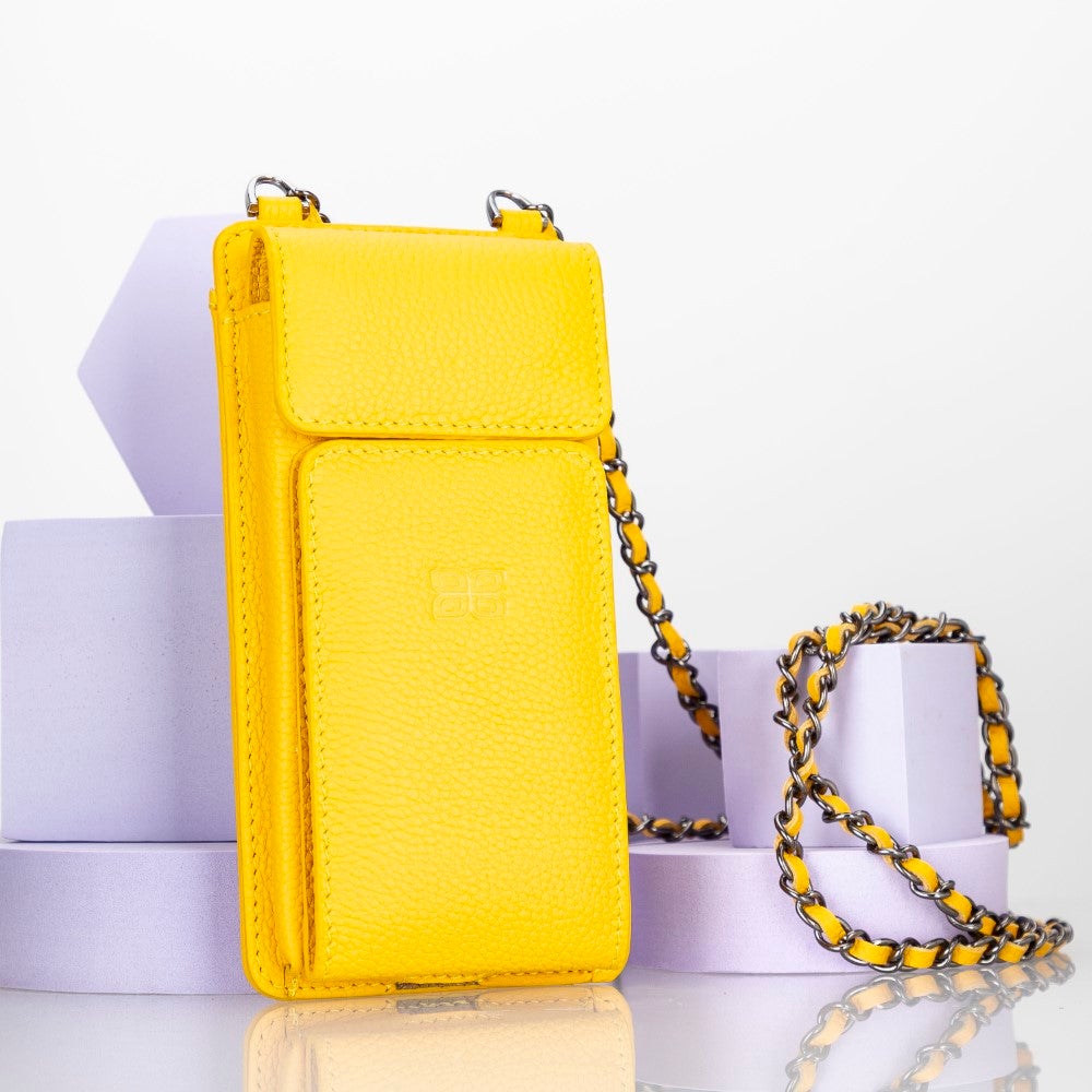 Avjin Shoulder Strap Genuine Leather Wallet Phone Case up to 6.9"