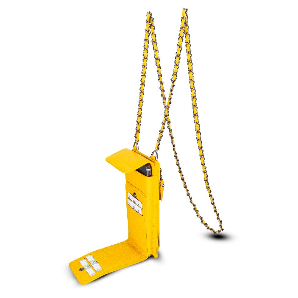 Avjin Shoulder Strap Genuine Leather Wallet Phone Case up to 6.9"