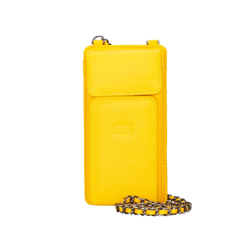 Avjin Shoulder Strap Genuine Leather Wallet Phone Case up to 6.9"