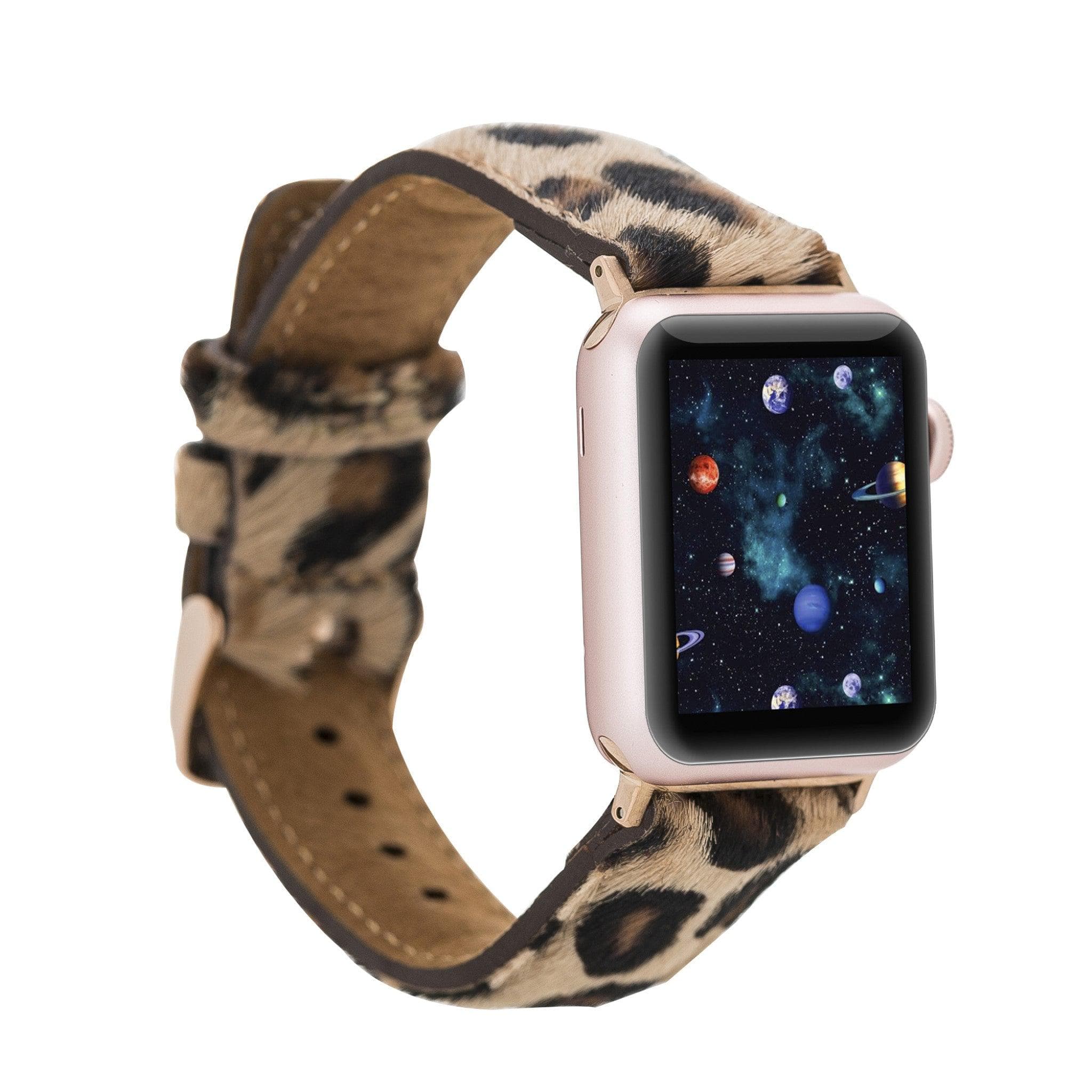 Cardiff Classic Apple Watch Leather Straps Leopard Hairy Bouletta LTD